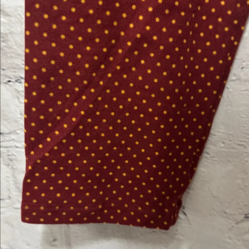 LuLaRoe TC Rust & Mustard Polka Dot Comfy Buttery Soft Legging - Picture 4 of 8
